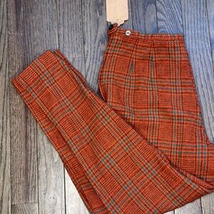 Plaid Orange Men's Pants